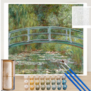 Kit de pintura numerada Ponte da Serenidade da loveartbrasil com tela, tintas e pincéis para criar uma obra de arte relaxante.