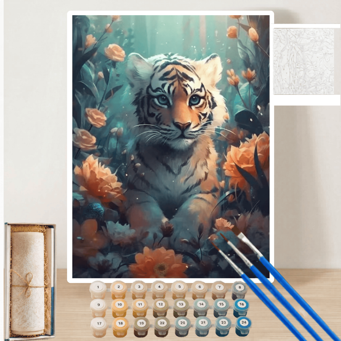 Pintura por Números Tigre Azul Místico