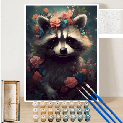 Pintura por Números Guaxinim das Flores