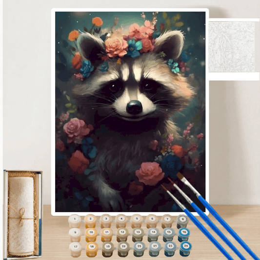 Pintura por Números Guaxinim das Flores