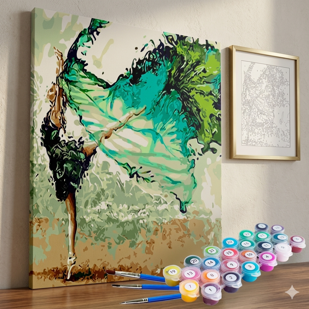 Kit Pintura Numerada Bailarina Abstrata Life