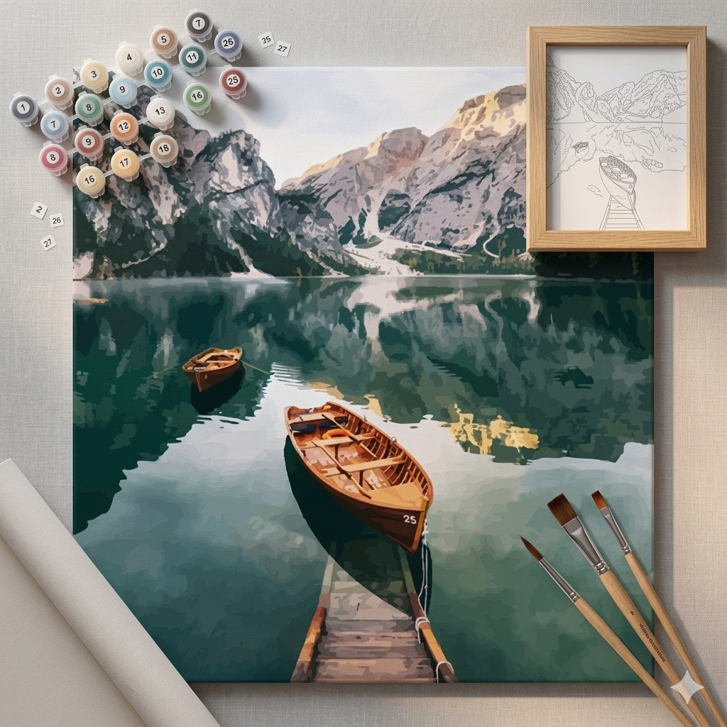 Kit Pintura Numerada Silêncio nas Águas Alpinas
