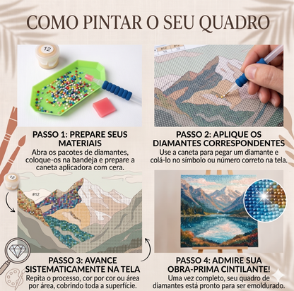 Kit de pintura diamante com tema de leão colorido, estilo rei da selva, da marca loveartbrasil, com diamantes brilhantes e detalhes coloridos