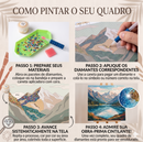 Kit de pintura diamante com tema de leão colorido, estilo rei da selva, da marca loveartbrasil, com diamantes brilhantes e detalhes coloridos