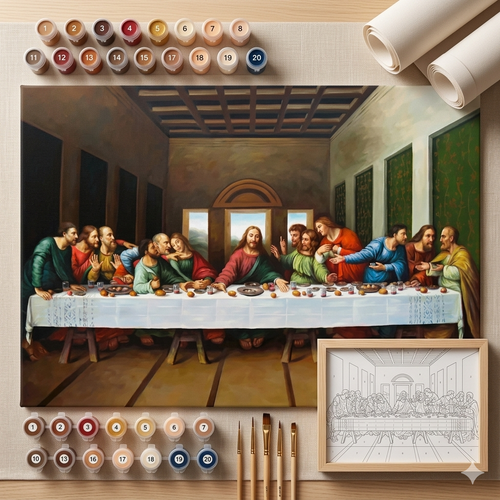 Kit Pintura Numerada A Última Ceia Sagrada