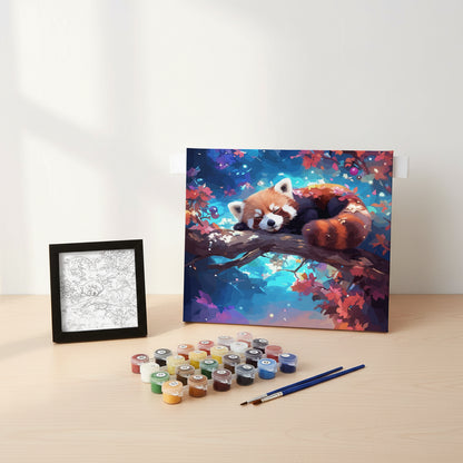 Kit Pintura Numerada Panda Vermelho Espacial